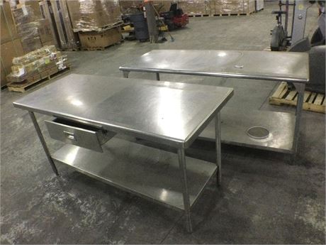 (02) Stainless Steel Prep Tables