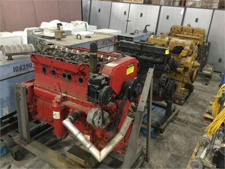 Mixed Lot of (4) Used Diesel Engines on Steel Stands