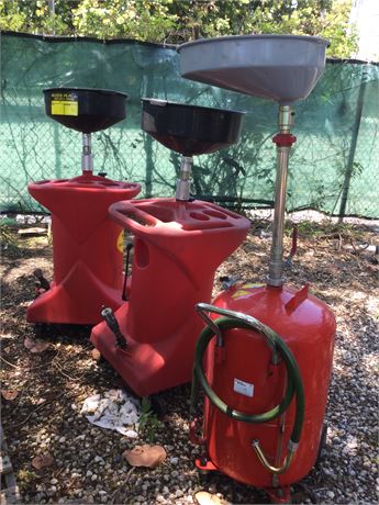 Mix lot of (03) Portable oil Drain 16 GaL. Appx.