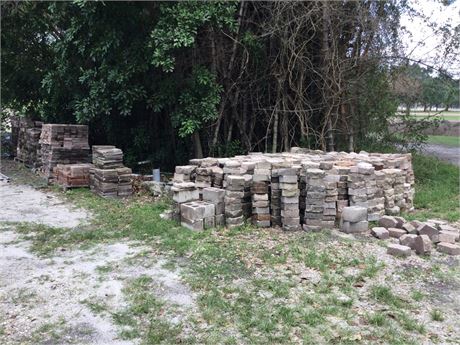 Mixed Lot of Used Stone Pavers and Boarders