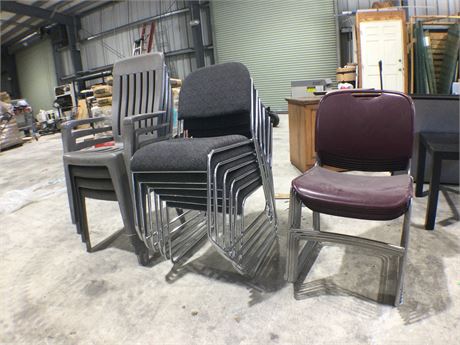 Mix lot of (17) Stackable  Chairs