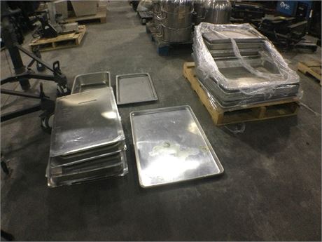Mix lot of (27) Stainless Steel Restaurant Trays