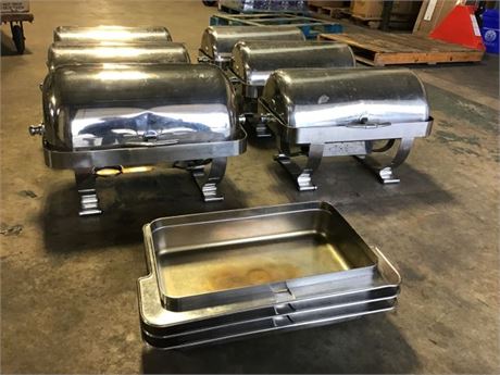 (6) Full size Stainless Steel Warming Chafers
