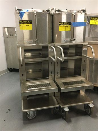(2) Industrial Mobile Coffee Maker Stations (Stainless Steel)